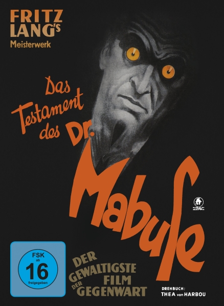 Cover zum Film: Das Testament des Dr. Mabuse -  Als Mediabook inkl. DVD und Blu-ray mit der restaurierten Fassung und einem spannenden Booklet mit historischen Dokumenten und Informationen zur Entstehungsgeschichte und Rezeption erschienen.