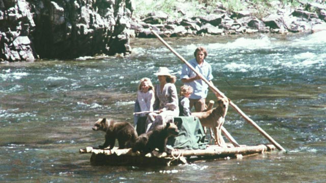 Szene aus dem Film: Die Abenteuer der Familie Robinson in der Wildnis